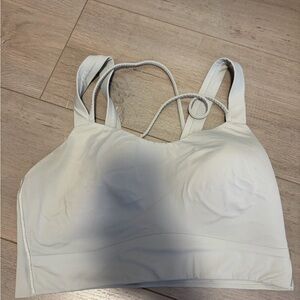 Women's Light Gray Strappy Sports Bra